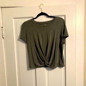 Green crop shirt